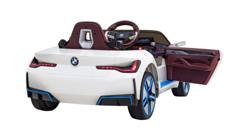 Autko BMW i4 na akumulator dla dzieci Biały + Wolny Start + EVA + Ekoskóra + Audio LED + Pilot Autko BMW i4 na akumulator dla dzieci Biały + Wolny Start + EVA + Ekoskóra + Audio LED + Pilot