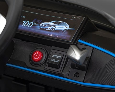Autko BMW i4 na akumulator dla dzieci Czarny + Wolny Start + EVA + Ekoskóra + Audio LED + Pilot Autko BMW i4 na akumulator dla dzieci Czarny + Wolny Start + EVA + Ekoskóra + Audio LED + Pilot