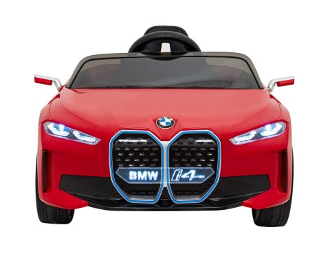 Autko BMW i4 na akumulator dla dzieci Czerwony + Wolny Start + EVA + Ekoskóra + Audio LED + Pilot Autko BMW i4 na akumulator dla dzieci Czerwony + Wolny Start + EVA + Ekoskóra + Audio LED + Pilot