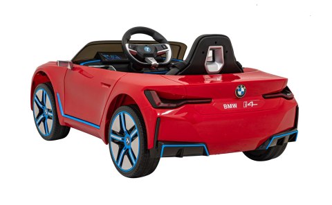 Autko BMW i4 na akumulator dla dzieci Czerwony + Wolny Start + EVA + Ekoskóra + Audio LED + Pilot Autko BMW i4 na akumulator dla dzieci Czerwony + Wolny Start + EVA + Ekoskóra + Audio LED + Pilot