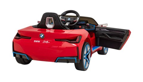 Autko BMW i4 na akumulator dla dzieci Czerwony + Wolny Start + EVA + Ekoskóra + Audio LED + Pilot Autko BMW i4 na akumulator dla dzieci Czerwony + Wolny Start + EVA + Ekoskóra + Audio LED + Pilot