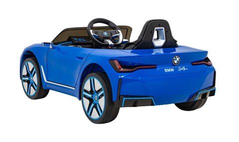 Autko BMW i4 na akumulator dla dzieci Niebieski + Wolny Start + EVA + Ekoskóra + Audio LED + Pilot Autko BMW i4 na akumulator dla dzieci Niebieski + Wolny Start + EVA + Ekoskóra + Audio LED + Pilot