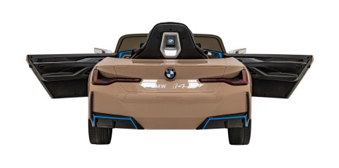 Autko BMW i4 na akumulator dla dzieci Złoty + Wolny Start + EVA + Ekoskóra + Audio LED + Pilot Autko BMW i4 na akumulator dla dzieci Złoty + Wolny Start + EVA + Ekoskóra + Audio LED + Pilot