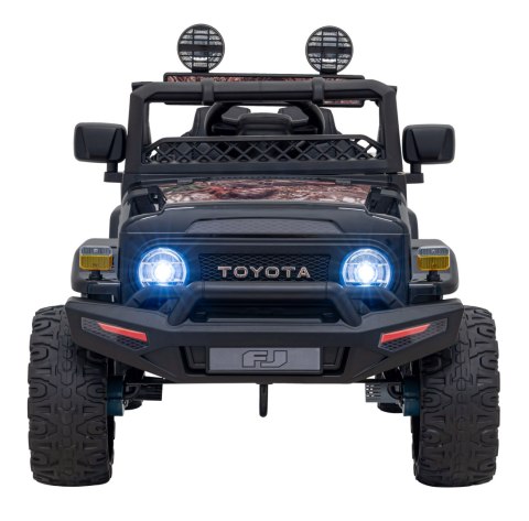 Toyota FJ Cruiser dla dzieci Czarny Liście + Pilot + Napęd 4x4 + Audio LED + EVA + Wolny Start Toyota FJ Cruiser dla dzieci Czarny Liście + Pilot + Napęd 4x4 + Audio LED + EVA + Wolny Start