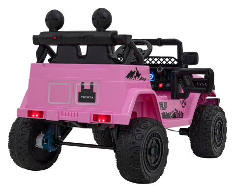 Toyota FJ Cruiser dla dzieci Różowy + Pilot + Napęd 4x4 + Audio LED + EVA + Wolny Start Toyota FJ Cruiser dla dzieci Różowy + Pilot + Napęd 4x4 + Audio LED + EVA + Wolny Start
