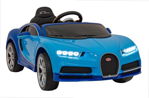 Bugatti Chiron na akumulator dla dzieci Niebieski + Pilot + Bagażnik + EVA + Amortyzatory + Audio LED Bugatti Chiron na akumulator dla dzieci Niebieski + Pilot + Bagażnik + EVA + Amortyzatory + Audio LED