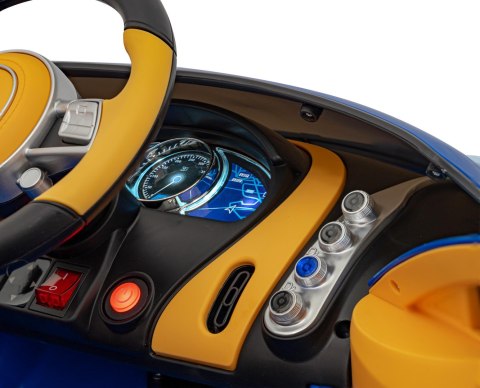 Bugatti Chiron na akumulator dla dzieci Niebieski + Pilot + Bagażnik + EVA + Amortyzatory + Audio LED Bugatti Chiron na akumulator dla dzieci Niebieski + Pilot + Bagażnik + EVA + Amortyzatory + Audio LED