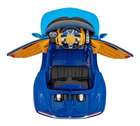 Bugatti Chiron na akumulator dla dzieci Niebieski + Pilot + Bagażnik + EVA + Amortyzatory + Audio LED Bugatti Chiron na akumulator dla dzieci Niebieski + Pilot + Bagażnik + EVA + Amortyzatory + Audio LED