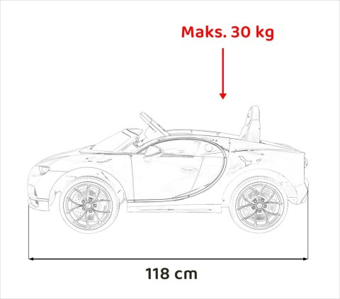 Bugatti Chiron na akumulator dla dzieci Niebieski + Pilot + Bagażnik + EVA + Amortyzatory + Audio LED Bugatti Chiron na akumulator dla dzieci Niebieski + Pilot + Bagażnik + EVA + Amortyzatory + Audio LED