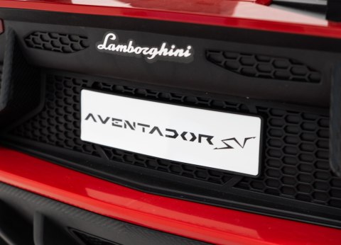 Lamborghini Aventador SV na akumulator dla 2 dzieci Czerwony + Silnik bezszczotkowy + Pompowane koła + Audio LED Lamborghini Aventador SV na akumulator dla 2 dzieci Czerwony + Silnik bezszczotkowy + Pompowane koła + Audio LED
