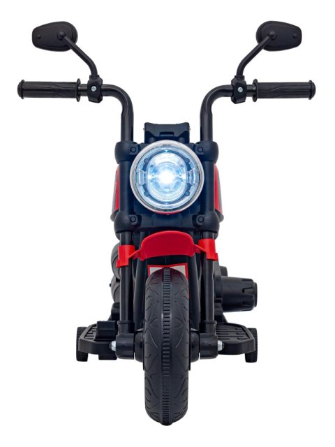 Motorek Chopper FASTER na akumulator dla dzieci Czerwony + Radio FM + Panel audio + LED Motorek Chopper FASTER na akumulator dla dzieci Czerwony + Radio FM + Panel audio + LED