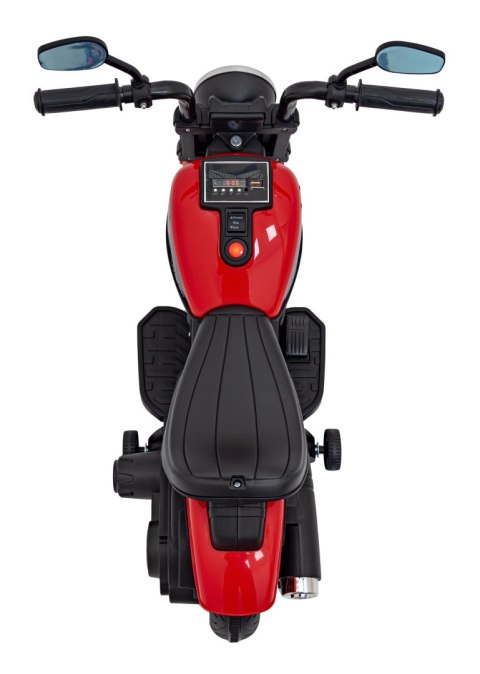 Motorek Chopper FASTER na akumulator dla dzieci Czerwony + Radio FM + Panel audio + LED Motorek Chopper FASTER na akumulator dla dzieci Czerwony + Radio FM + Panel audio + LED