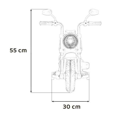 Motorek Chopper FASTER na akumulator dla dzieci Czerwony + Radio FM + Panel audio + LED Motorek Chopper FASTER na akumulator dla dzieci Czerwony + Radio FM + Panel audio + LED