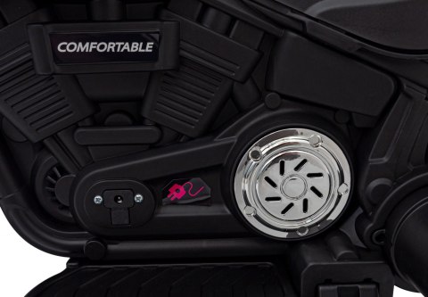 Motorek Chopper FASTER na akumulator dla dzieci Różowy + Radio FM + Panel audio + LED Motorek Chopper FASTER na akumulator dla dzieci Różowy + Radio FM + Panel audio + LED
