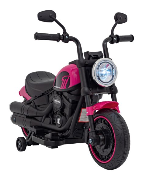 Motorek Chopper FASTER na akumulator dla dzieci Różowy + Radio FM + Panel audio + LED Motorek Chopper FASTER na akumulator dla dzieci Różowy + Radio FM + Panel audio + LED