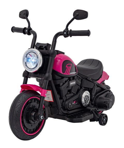 Motorek Chopper FASTER na akumulator dla dzieci Różowy + Radio FM + Panel audio + LED Motorek Chopper FASTER na akumulator dla dzieci Różowy + Radio FM + Panel audio + LED