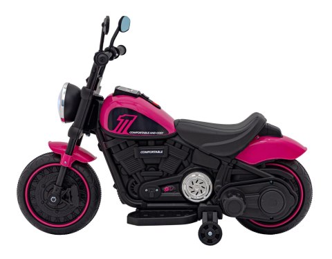 Motorek Chopper FASTER na akumulator dla dzieci Różowy + Radio FM + Panel audio + LED Motorek Chopper FASTER na akumulator dla dzieci Różowy + Radio FM + Panel audio + LED