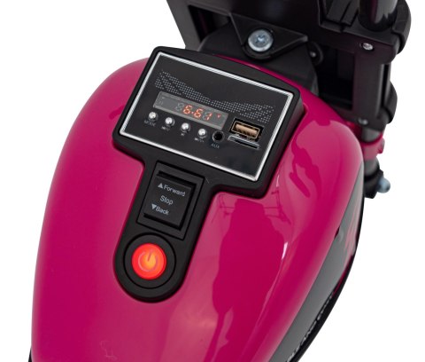 Motorek Chopper FASTER na akumulator dla dzieci Różowy + Radio FM + Panel audio + LED Motorek Chopper FASTER na akumulator dla dzieci Różowy + Radio FM + Panel audio + LED