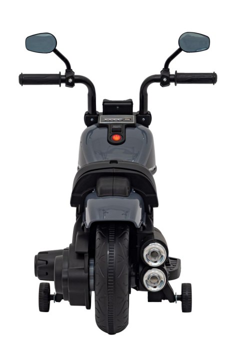Motorek Chopper FASTER na akumulator dla dzieci Szary + Radio FM + Panel audio + LED Motorek Chopper FASTER na akumulator dla dzieci Szary + Radio FM + Panel audio + LED
