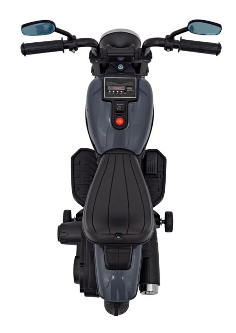 Motorek Chopper FASTER na akumulator dla dzieci Szary + Radio FM + Panel audio + LED Motorek Chopper FASTER na akumulator dla dzieci Szary + Radio FM + Panel audio + LED