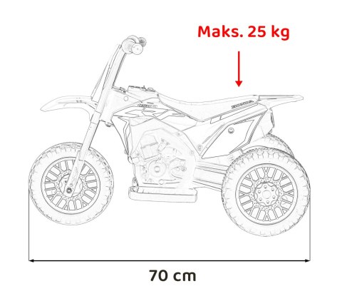 Motorek Cross Honda CRF 450R na akumulator dla dzieci Czerwony + 3 Koła + Gumowy Bieżnik + Klakson Motorek Cross Honda CRF 450R na akumulator dla dzieci Czerwony + 3 Koła + Gumowy Bieżnik + Klakson
