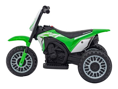 Motorek Cross Honda CRF 450R na akumulator dla dzieci Zielony + 3 Koła + Gumowy Bieżnik + Klakson