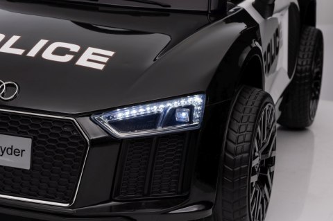 Audi R8 Policja na akumulator dla dzieci + Pilot + EVA + Wolny Start + MP3 LED Audi R8 Policja na akumulator dla dzieci + Pilot + EVA + Wolny Start + MP3 LED