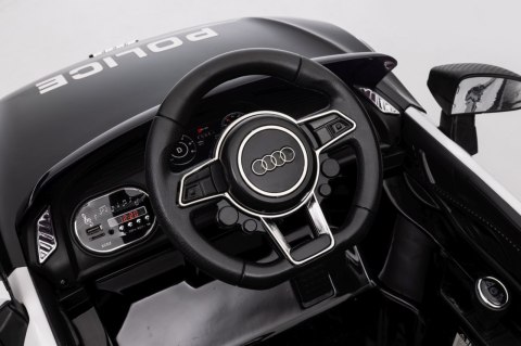 Audi R8 Policja na akumulator dla dzieci + Pilot + EVA + Wolny Start + MP3 LED Audi R8 Policja na akumulator dla dzieci + Pilot + EVA + Wolny Start + MP3 LED
