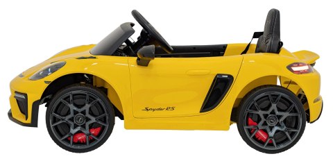 Pojazd Porsche Spyder RS 718 Żółty MP4 Pojazd Porsche Spyder RS 718 Żółty MP4