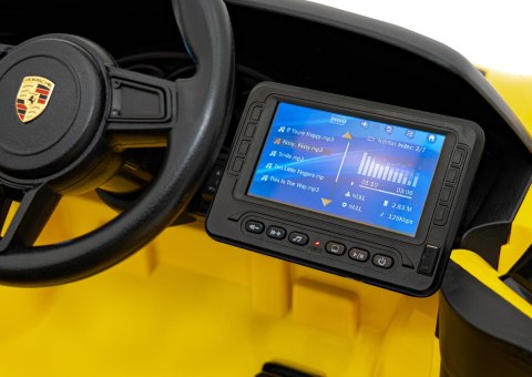 Pojazd Porsche Spyder RS 718 Żółty MP4 Pojazd Porsche Spyder RS 718 Żółty MP4