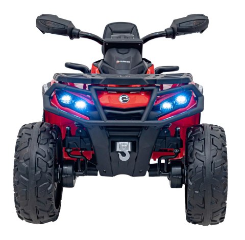Quad Can Am Outlander ATV z Pilotem Czerwony Quad Can Am Outlander ATV z Pilotem Czerwony