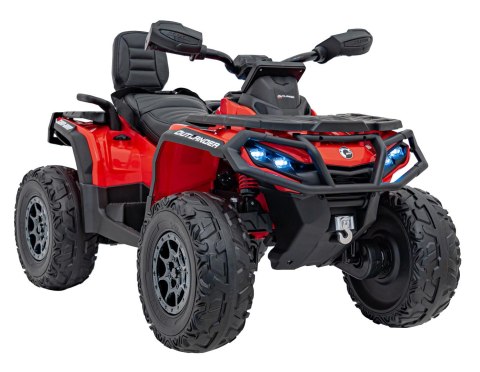 Quad Can Am Outlander ATV z Pilotem Czerwony Quad Can Am Outlander ATV z Pilotem Czerwony