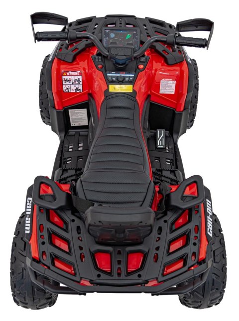 Quad Can Am Outlander ATV z Pilotem Czerwony Quad Can Am Outlander ATV z Pilotem Czerwony