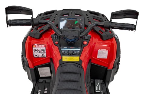 Quad Can Am Outlander ATV z Pilotem Czerwony Quad Can Am Outlander ATV z Pilotem Czerwony
