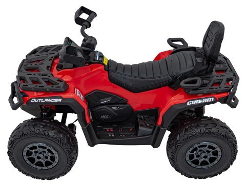 Quad Can Am Outlander ATV z Pilotem Czerwony Quad Can Am Outlander ATV z Pilotem Czerwony