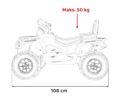 Quad Can Am Outlander ATV z Pilotem Czerwony Quad Can Am Outlander ATV z Pilotem Czerwony
