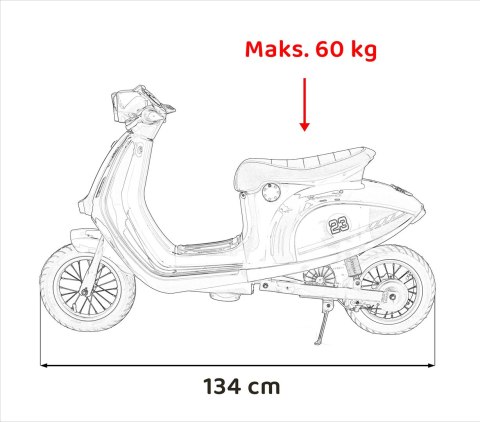 Pojazd Skuter Retro 23 Różowy Pojazd Skuter Retro 23 Różowy
