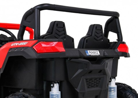 Buggy ATV Strong Racing dla 2 dzieci Czerwony + Silnik bezszczotkowy + Pompowane koła + Audio LED Buggy ATV Strong Racing dla 2 dzieci Czerwony + Silnik bezszczotkowy + Pompowane koła + Audio LED