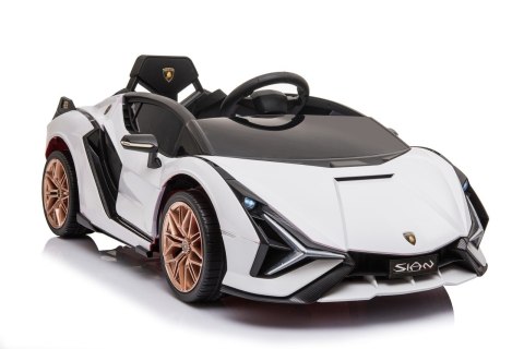 Lamborghini SIAN na akumulator dla dzieci Biały + Pilot + EVA + Wolny Start + Audio LED Lamborghini SIAN na akumulator dla dzieci Biały + Pilot + EVA + Wolny Start + Audio LED