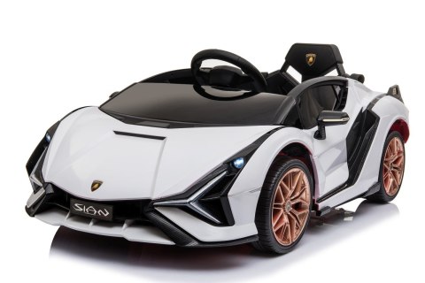 Lamborghini SIAN na akumulator dla dzieci Biały + Pilot + EVA + Wolny Start + Audio LED Lamborghini SIAN na akumulator dla dzieci Biały + Pilot + EVA + Wolny Start + Audio LED