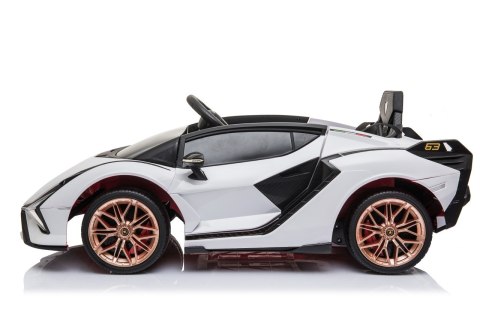 Lamborghini SIAN na akumulator dla dzieci Biały + Pilot + EVA + Wolny Start + Audio LED Lamborghini SIAN na akumulator dla dzieci Biały + Pilot + EVA + Wolny Start + Audio LED