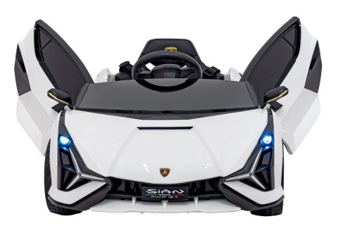 Lamborghini SIAN na akumulator dla dzieci Biały + Pilot + EVA + Wolny Start + Audio LED Lamborghini SIAN na akumulator dla dzieci Biały + Pilot + EVA + Wolny Start + Audio LED