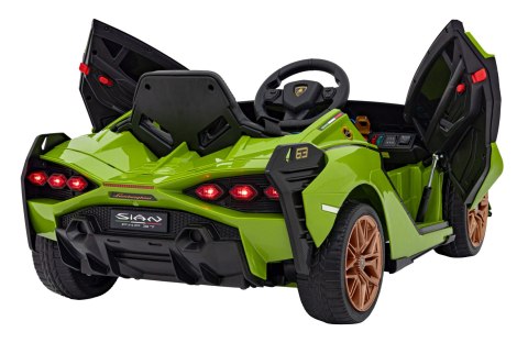 Lamborghini SIAN na akumulator dla dzieci Zielony + Pilot + EVA + Wolny Start + Audio LED Lamborghini SIAN na akumulator dla dzieci Zielony + Pilot + EVA + Wolny Start + Audio LED