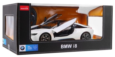 BMW i8 białe RASTAR model 1:14 Zdalnie sterowane auto + pilot 2,4 GHz BMW i8 białe RASTAR model 1:14 Zdalnie sterowane auto + pilot 2,4 GHz