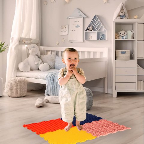 Mata sensoryczna puzzle montessori do masażu stóp 8 elementów kolorowe Mata sensoryczna puzzle montessori do masażu stóp 8 elementów kolorowe
