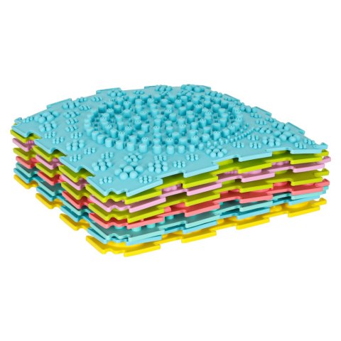 Mata sensoryczna puzzle montessori do masażu stóp 8 elementów pastelowe Mata sensoryczna puzzle montessori do masażu stóp 8 elementów pastelowe