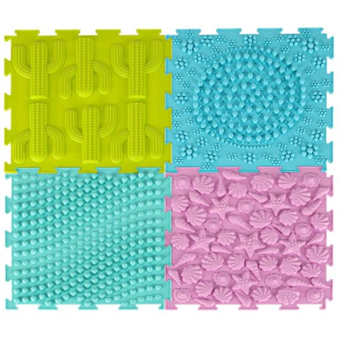 Mata sensoryczna puzzle montessori do masażu stóp 8 elementów pastelowe Mata sensoryczna puzzle montessori do masażu stóp 8 elementów pastelowe