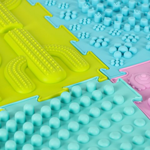 Mata sensoryczna puzzle montessori do masażu stóp 8 elementów pastelowe Mata sensoryczna puzzle montessori do masażu stóp 8 elementów pastelowe