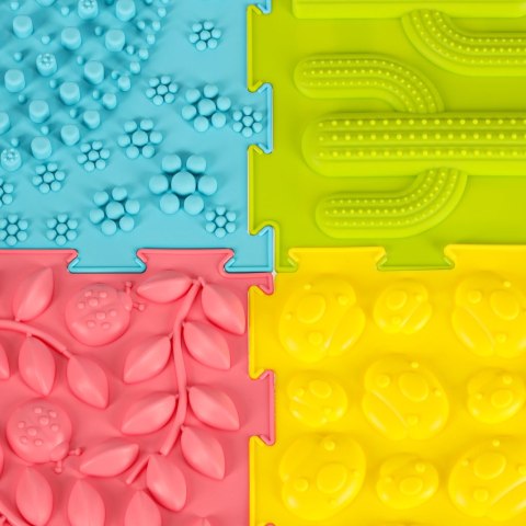 Mata sensoryczna puzzle montessori do masażu stóp 8 elementów pastelowe Mata sensoryczna puzzle montessori do masażu stóp 8 elementów pastelowe