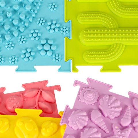 Mata sensoryczna puzzle montessori do masażu stóp 8 elementów pastelowe Mata sensoryczna puzzle montessori do masażu stóp 8 elementów pastelowe